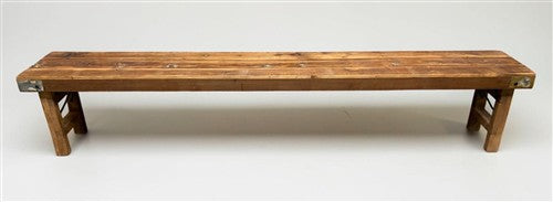 Rustic Folding Bench (96x14.5) Vintage Reclaimed Wood Bench, Farmhouse Seat A124