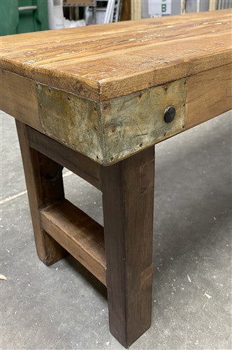 Rustic Folding Bench (96x14.5) Vintage Reclaimed Wood Bench, Farmhouse Seat A125