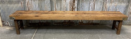 Rustic Folding Bench (96x14.5) Vintage Reclaimed Wood Bench, Farmhouse Seat A125