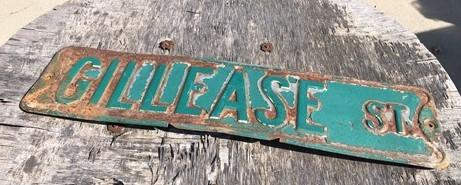 Gillease St Street Sign, 6x24 Vintage Green Road Sign, Metal Road Sign, A