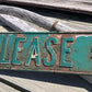 Gillease St Street Sign, 6x24 Vintage Green Road Sign, Metal Road Sign, F