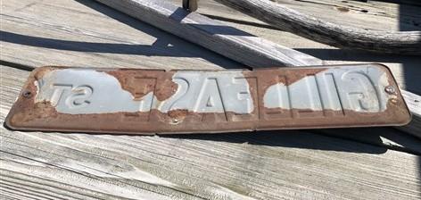 Gillease St Street Sign, 6x24 Vintage Green Road Sign, Metal Road Sign, E
