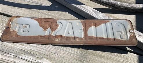 Gillease St Street Sign, 6x24 Vintage Green Road Sign, Metal Road Sign, E