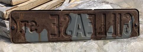 Gillease St Street Sign, 6x24 Vintage Green Road Sign, Metal Road Sign, D