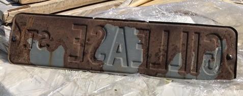 Gillease St Street Sign, 6x24 Vintage Green Road Sign, Metal Road Sign, D