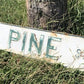 E Pine St Street Sign, 6x24 Vintage White Green Road Sign, Metal Road Sign, A