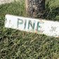 E Pine St Street Sign, 6x24 Vintage White Green Road Sign, Metal Road Sign, A