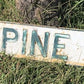 E Pine St Street Sign, 6x24 Vintage White Green Road Sign, Metal Road Sign, B