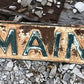 N Main St Street Sign, 6x24 Vintage White Green Road Sign, Metal Road Sign, A