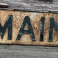 N Main St Street Sign, 6x24 Vintage White Green Road Sign, Metal Road Sign, B