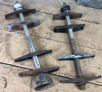 Pair Lyle 4 Street Sign Holder Brackets, Vintage Intersection Sign Hardware A