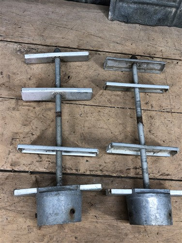 Pair 4 Street Sign Holder Brackets, Vintage Intersection Sign Hardware C