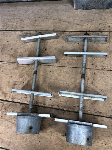 Pair 4 Street Sign Holder Brackets, Vintage Intersection Sign Hardware C