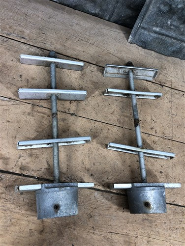 Pair 4 Street Sign Holder Brackets, Vintage Intersection Sign Hardware C