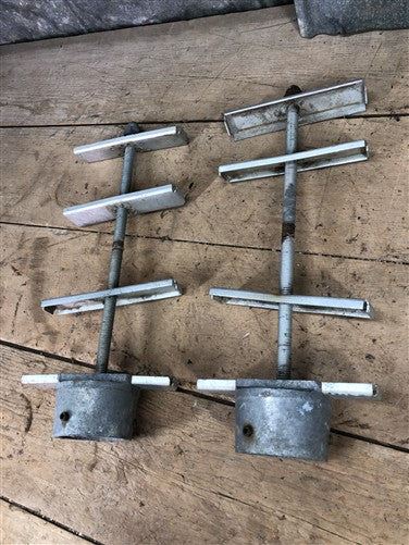 Pair 4 Street Sign Holder Brackets, Vintage Intersection Sign Hardware C