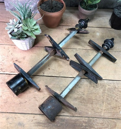 Pair Lyle 4 Street Sign Holder Brackets, Vintage Intersection Sign Hardware B