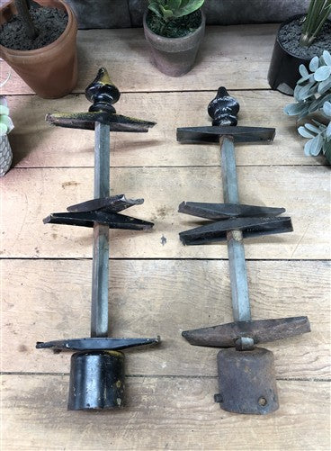 Pair Lyle 4 Street Sign Holder Brackets, Vintage Intersection Sign Hardware B