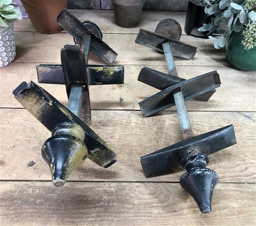 Pair Lyle 4 Street Sign Holder Brackets, Vintage Intersection Sign Hardware B
