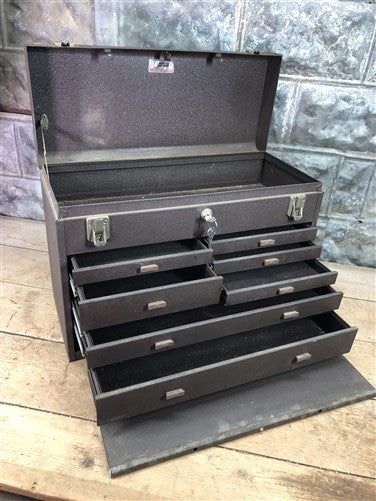 Kennedy 7 Drawer Metal Machinist Tool Chest Mechanic Carpenter Trunk w/Key