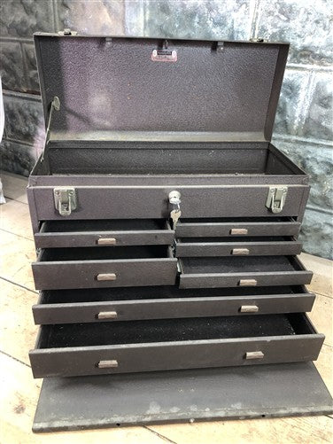 Kennedy 7 Drawer Metal Machinist Tool Chest Mechanic Carpenter Trunk w/Key