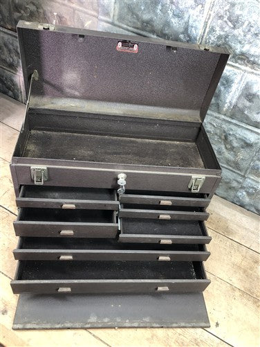 Kennedy 7 Drawer Metal Machinist Tool Chest Mechanic Carpenter Trunk w/Key