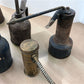 10 Oil Cans Vintage Lot, Globemaster Tin Machinist Model T Gas Station Garage N