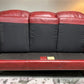 Flexsteel Latitudes Maroon Leather Sofa Couch Nailhead Trim Poly Furniture, Sofa