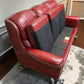 Flexsteel Latitudes Maroon Leather Sofa Couch Nailhead Trim Poly Furniture, Sofa