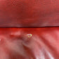 Flexsteel Latitudes Maroon Leather Sofa Couch Nailhead Trim Poly Furniture, Sofa