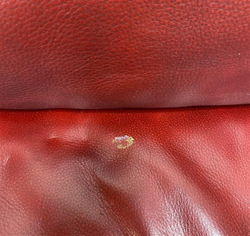 Flexsteel Latitudes Maroon Leather Sofa Couch Nailhead Trim Poly Furniture, Sofa