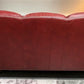 Flexsteel Latitudes Maroon Leather Sofa Couch Nailhead Trim Poly Furniture, Sofa