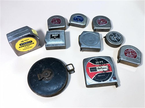Tape Measure Metal Lot, Simmons Stanley Craftsman Lufkin Decimal Mezurall Wizard