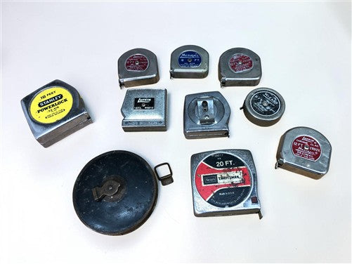 Tape Measure Metal Lot, Simmons Stanley Craftsman Lufkin Decimal Mezurall Wizard