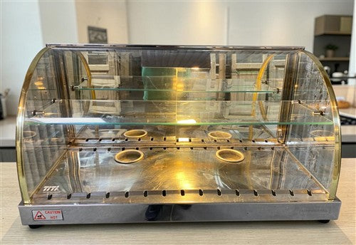 Tita Model EVCD 10B Countertop Food Warmer Display Case Heated Curved Glass 127V