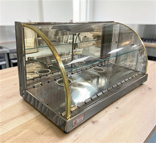 Tita Model EVCD 10B Countertop Food Warmer Display Case Heated Curved Glass 127V