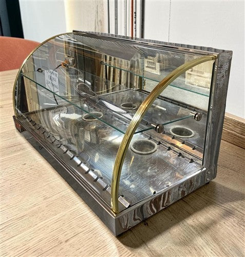 Tita Model EVCD 10B Countertop Food Warmer Display Case Heated Curved Glass 127V