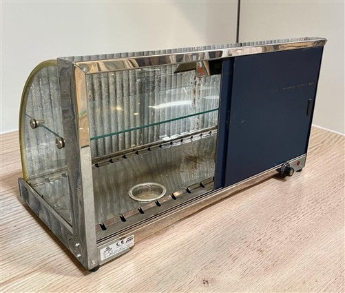Tita Model EVCD 10B Countertop Food Warmer Display Case Heated Curved Glass 127V