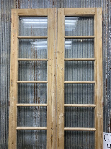 Antique French Double Doors (44.5x100.5) 6 Pane Glass, European Reclaimed G198