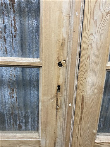 Antique French Double Doors (44.5x100.5) 6 Pane Glass, European Reclaimed G198