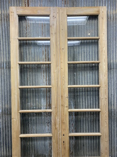 Antique French Double Doors (44.5x100.5) 6 Pane Glass, European Reclaimed G198