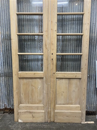 Antique French Double Doors (44.5x100.5) 6 Pane Glass, European Reclaimed G198