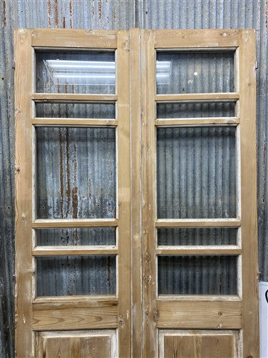 Antique French Double Doors (40x82.75) 5 Pane Glass, European Reclaimed G199