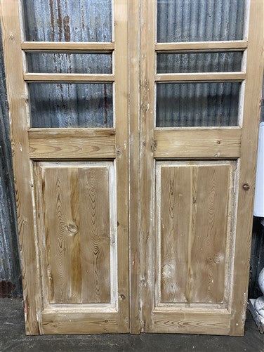 Antique French Double Doors (40x82.75) 5 Pane Glass, European Reclaimed G199