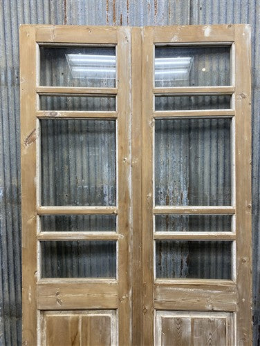 Antique French Double Doors (40x82.75) 5 Pane Glass, European Reclaimed G199