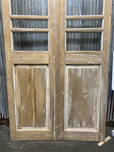 Antique French Double Doors (40x82.75) 5 Pane Glass, European Reclaimed G199