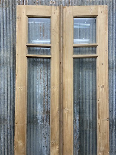 Antique French Double Doors (33x95) 3 Pane Glass, European Reclaimed G200