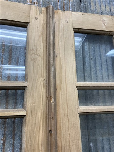 Antique French Double Doors (33x95) 3 Pane Glass, European Reclaimed G200