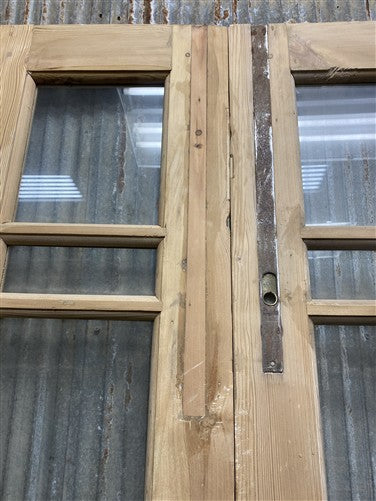 Antique French Double Doors (33x95) 3 Pane Glass, European Reclaimed G200
