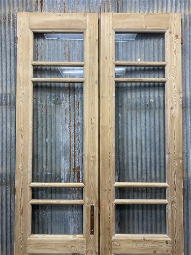 Antique French Double Doors (44.5x98) 5 Pane Glass, European Reclaimed G201