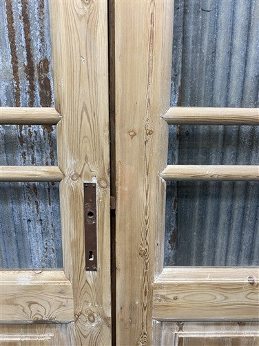 Antique French Double Doors (44.5x98) 5 Pane Glass, European Reclaimed G201